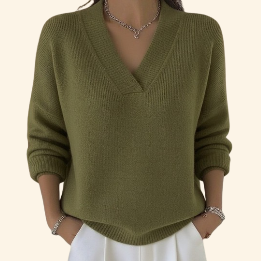 Women's V-Neck Blouse Long Sleeves