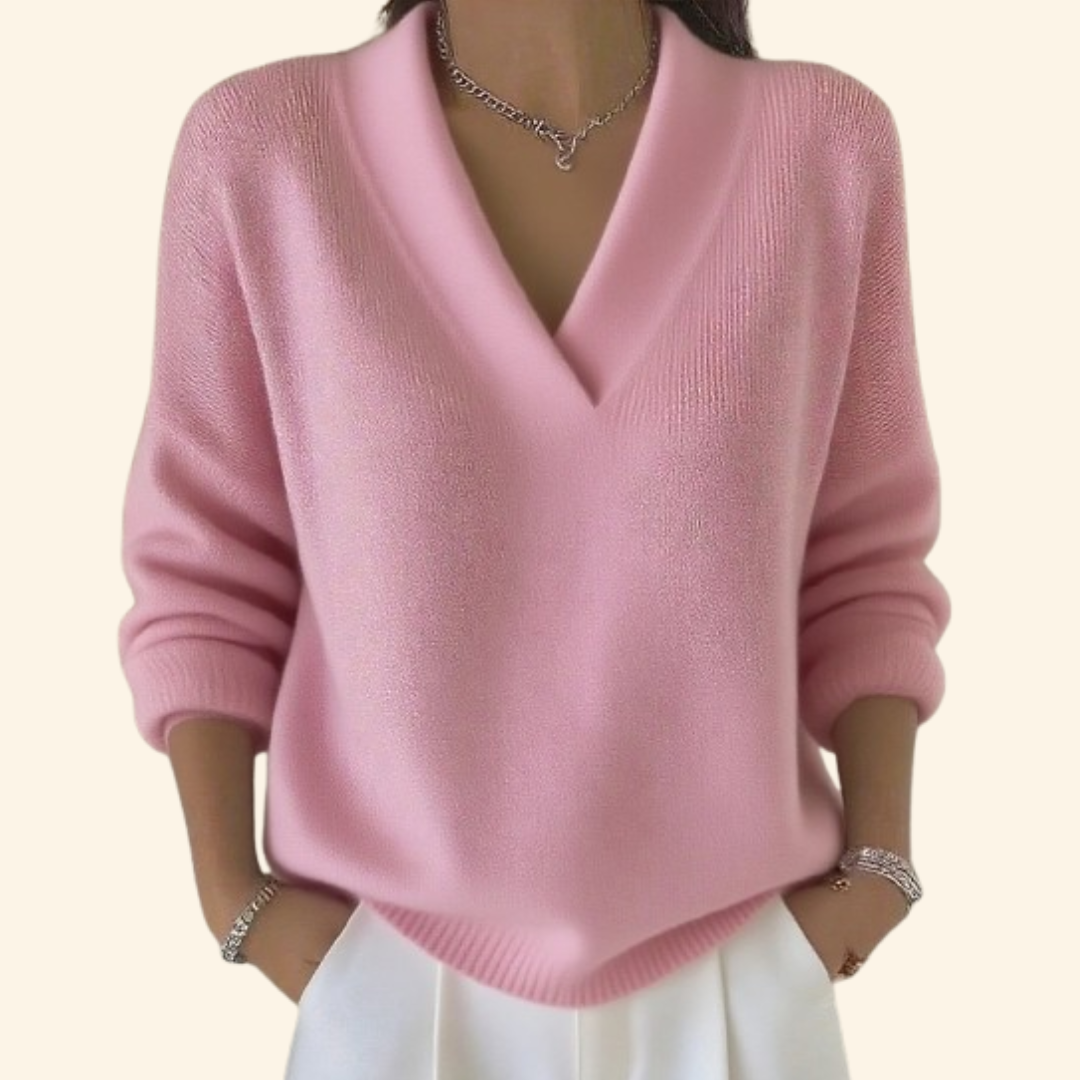 Women's V-Neck Blouse Long Sleeves