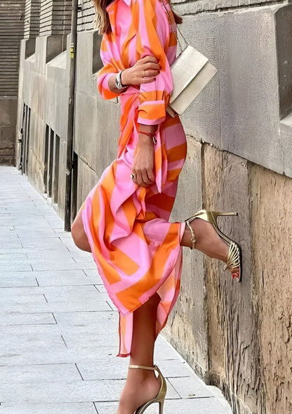 Women's Striped Wrap Dress