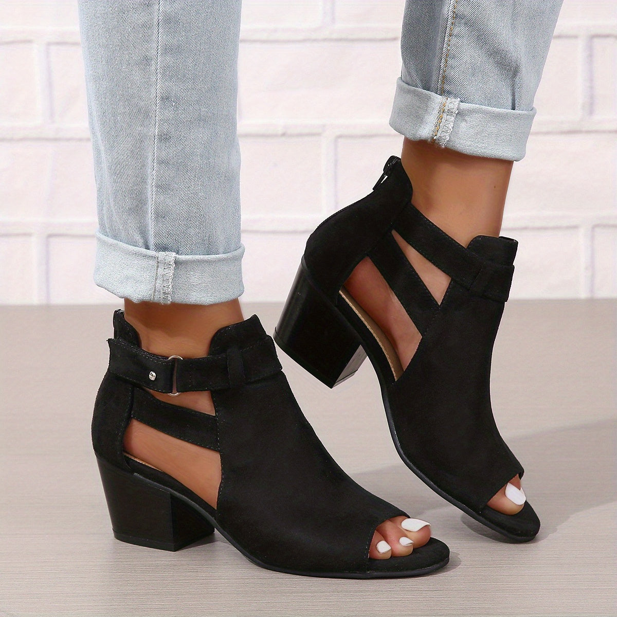 Women's Open Toe Block Heel Sandals Comfortable - Vonnera