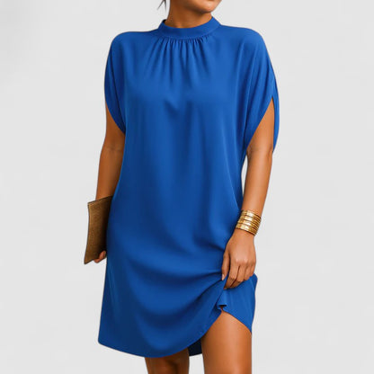 Women's Mock Neck Batwing Midi Dress