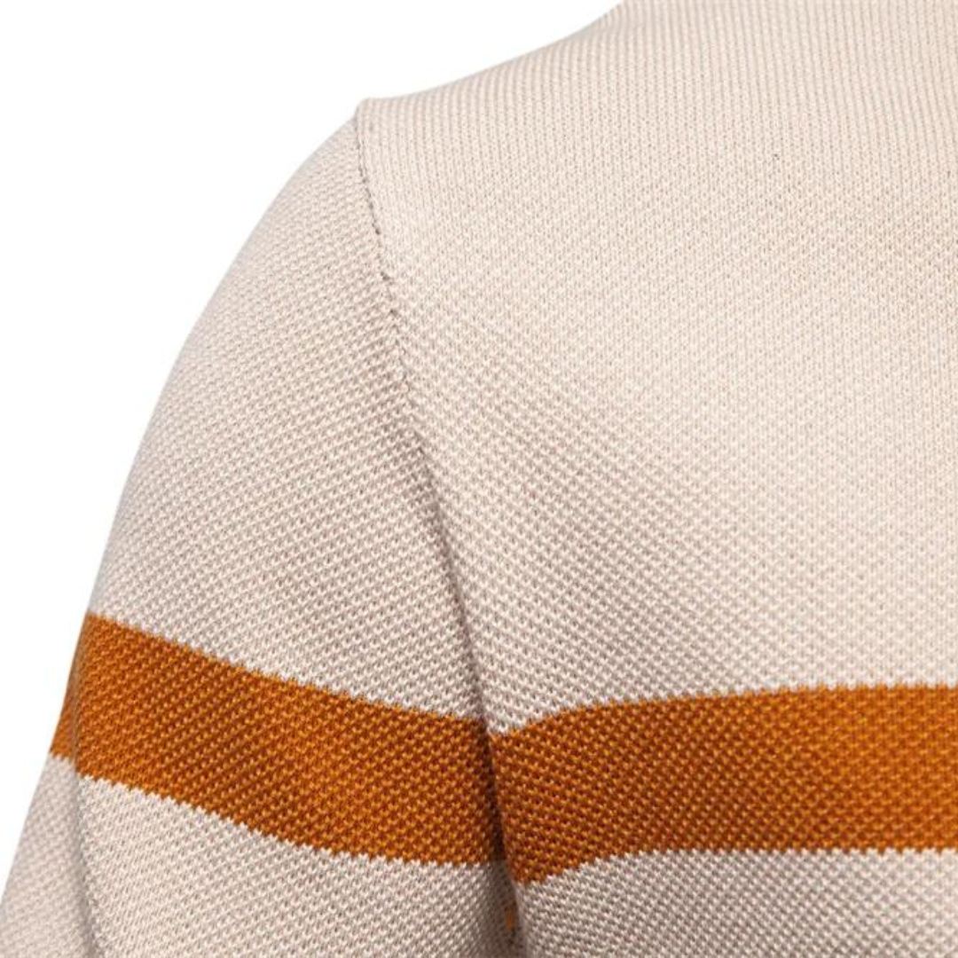 Men's Color Block Quarter-Zip Sweater Acrylic Casual Wear