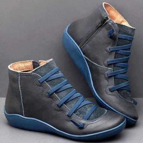 Women's Lace Up Ankle Boots Flat Low Heel