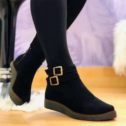 Women's Double Buckle Strap Boots - Vonnera