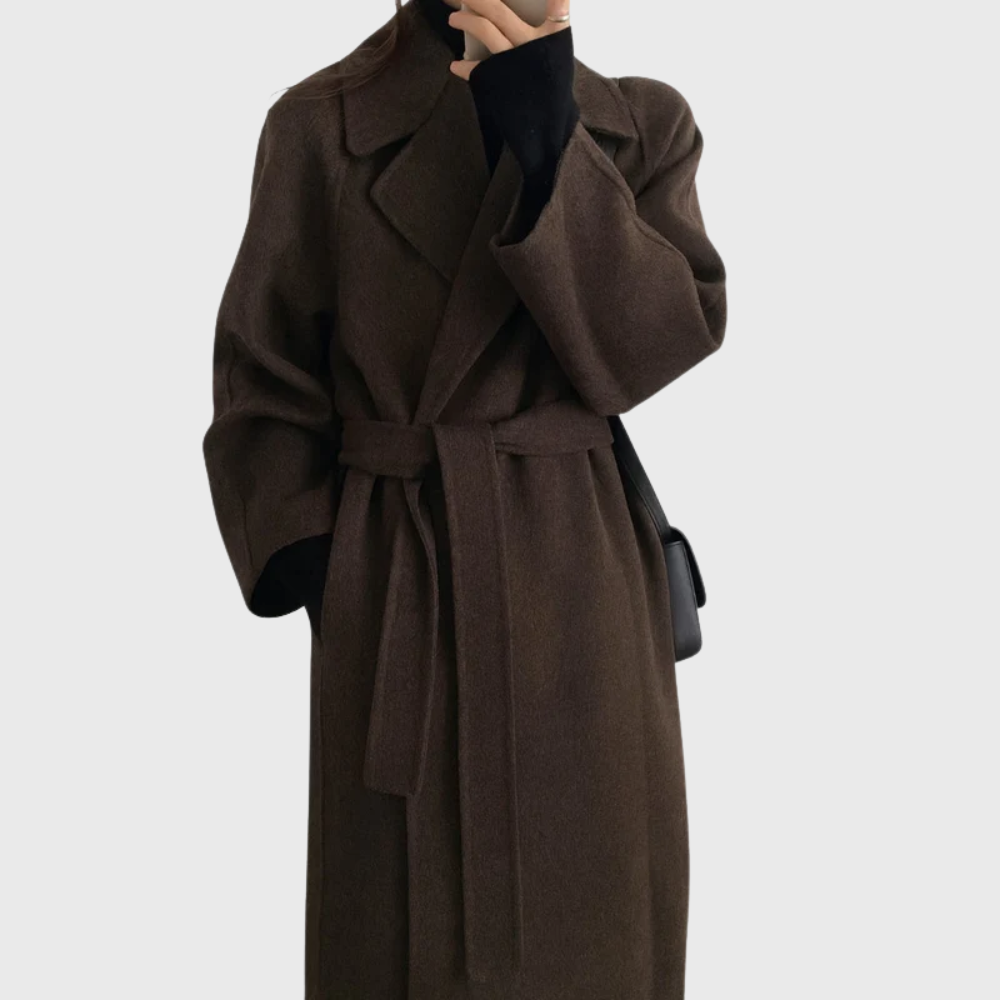 Women's Long Belted Coat - Vonnera