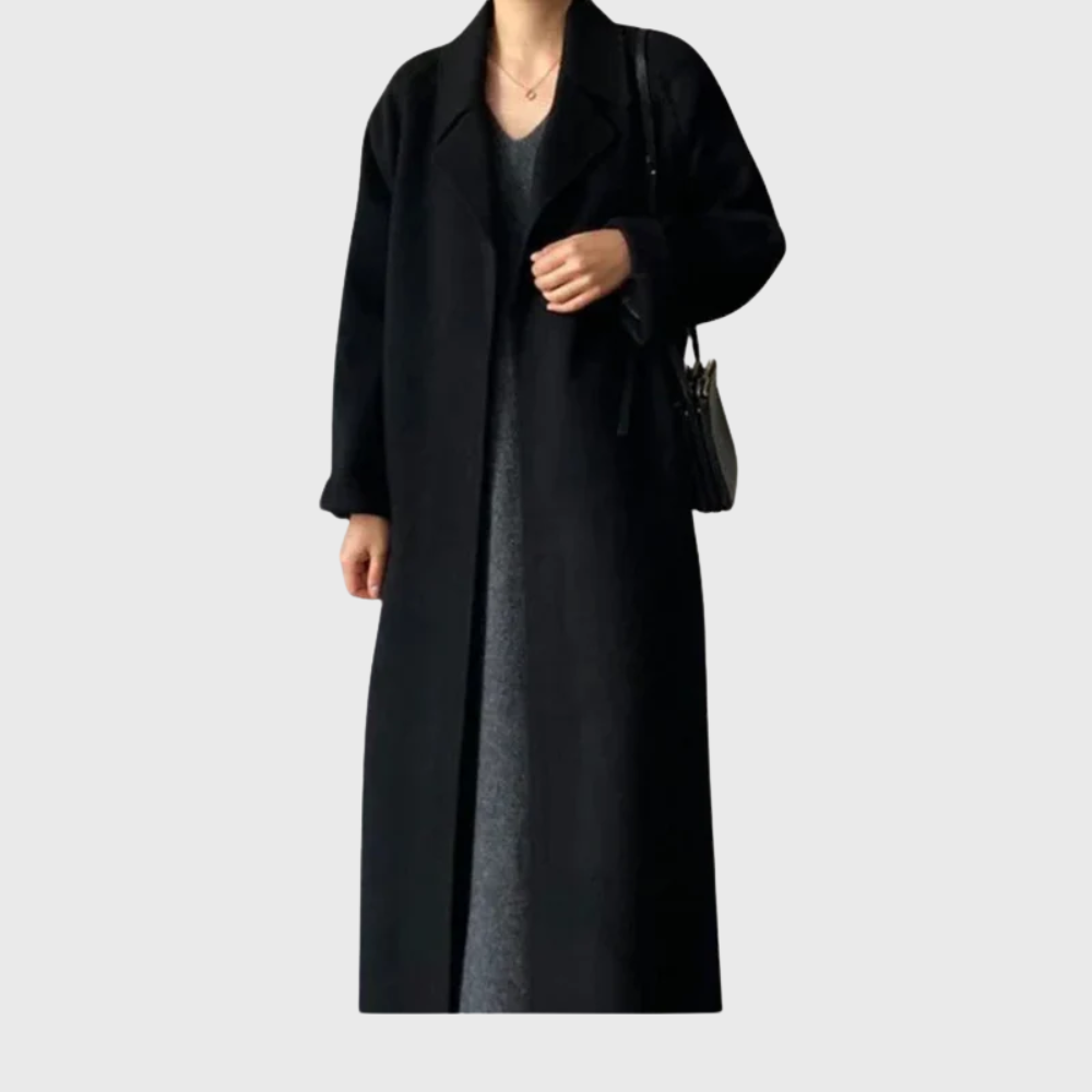 Women's Belted Coat Lapel Neckline