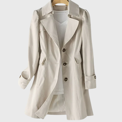 Women's Tailored Longline Coat Button Front - Vonnera