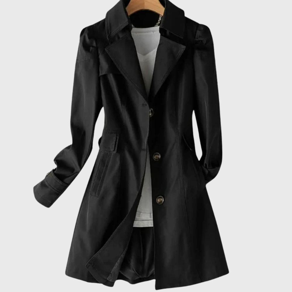 Women's Tailored Longline Coat Button Front