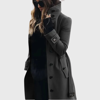 Women's Stand Collar Coat Front Button