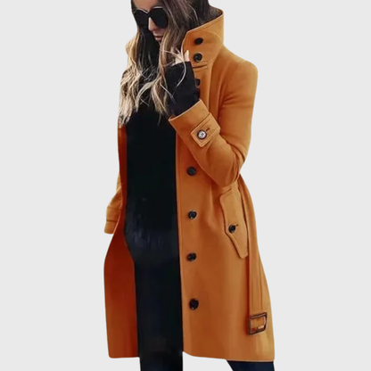 Women's Stand Collar Coat Front Button