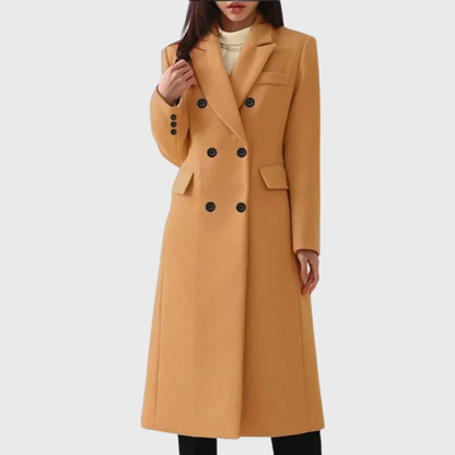 Women's Double Breasted Longline Coat - Vonnera
