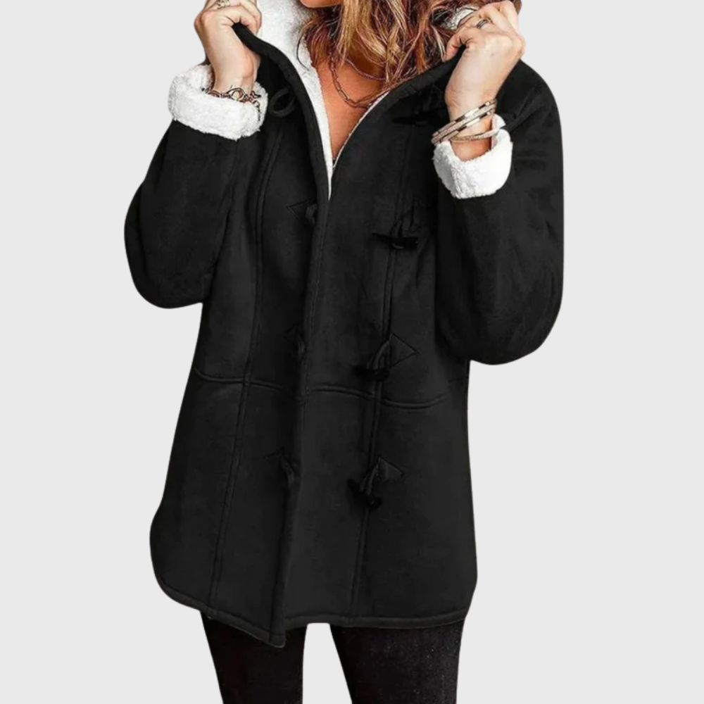 Women's Hooded Jacket Toggle Front Fastening