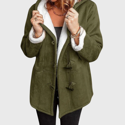 Women's Hooded Jacket Toggle Front Fastening