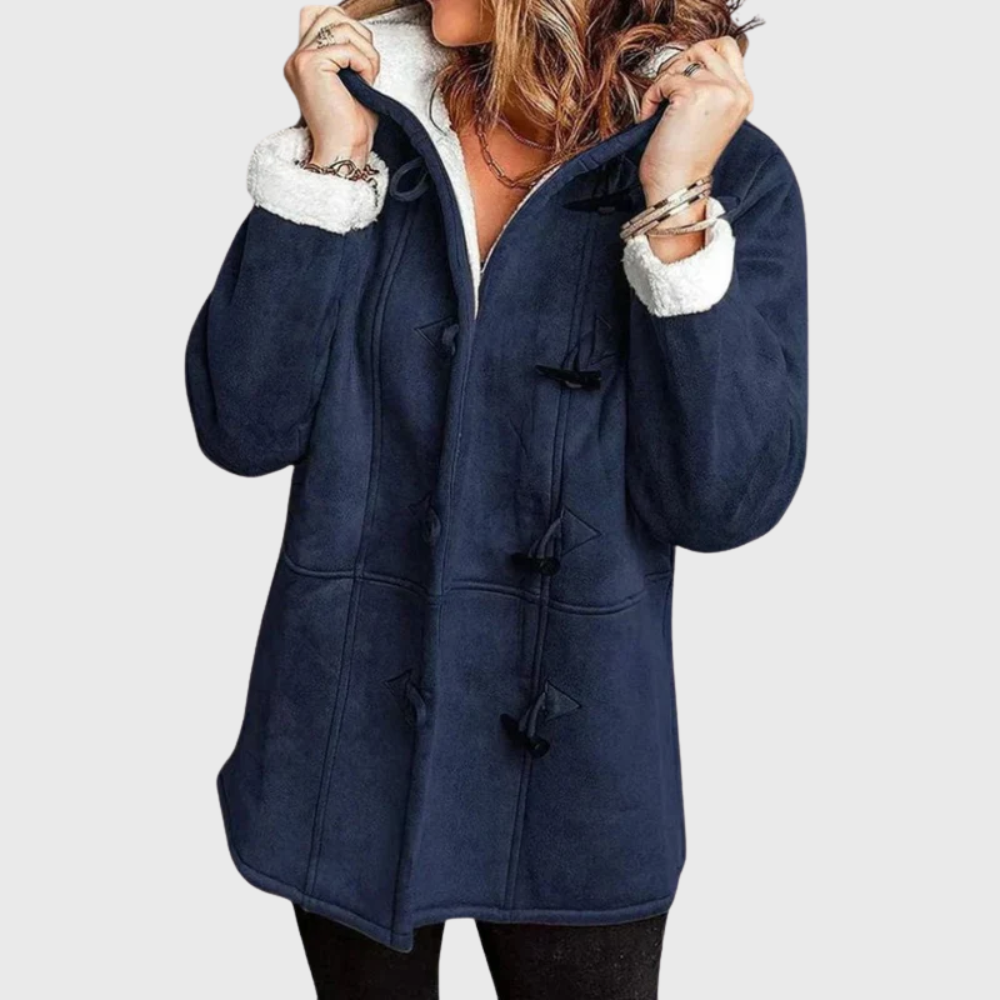 Women's Hooded Jacket Toggle Front Fastening
