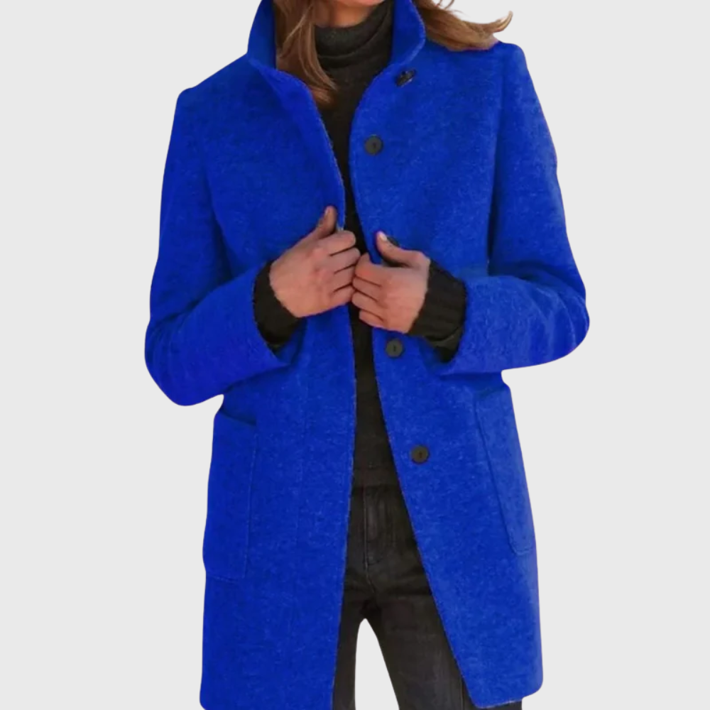 Women's Button Front Mid Length Coat