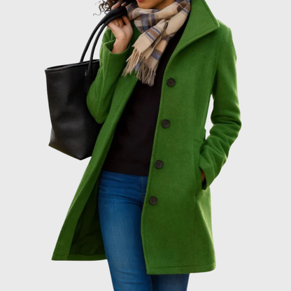 Women's Longline Coat Button Closure