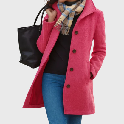 Women's Mid Length Button Front Casual Coat