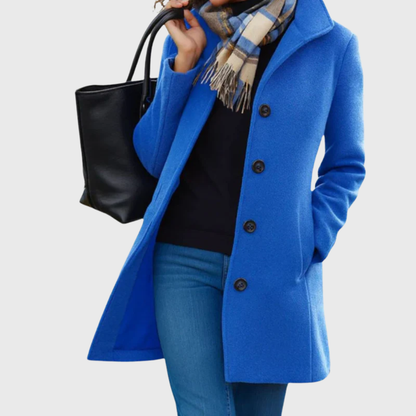 Women's Mid Length Button Front Casual Coat