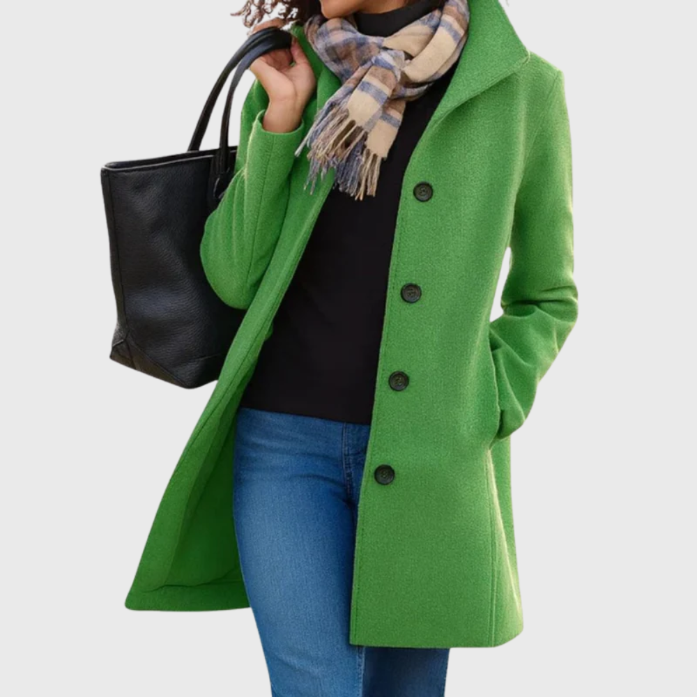Women's Longline Coat Button Closure