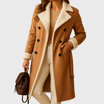 Women's Double Breasted Coat Lapel Collar