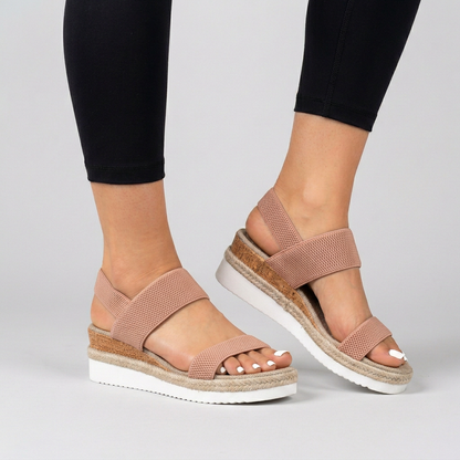 Women's Wedge Sandals Elastic Support Straps