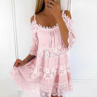 Women's Mini Dress Crochet Lace Embroidered