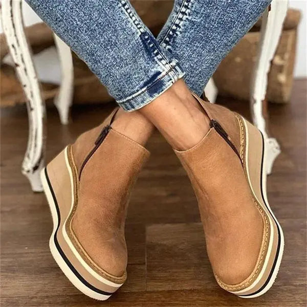 Women's Platform Wedge Ankle Boots Comfortable - Vonnera