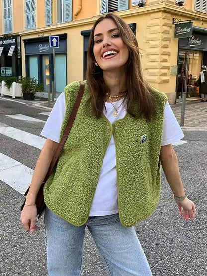 Women's Plush Fleece Vest Soft Layering - Vonnera