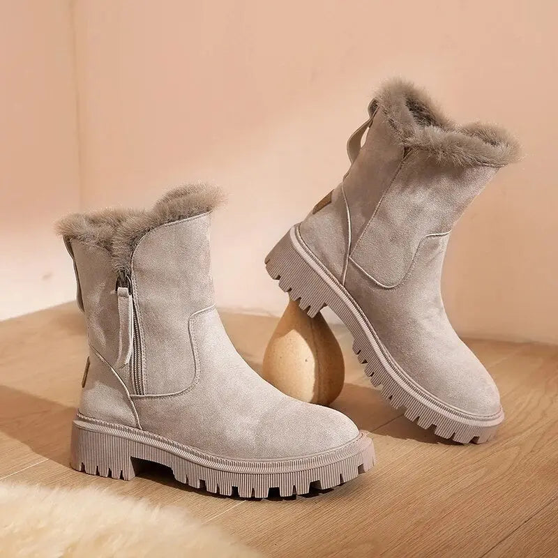 Women's Plush Snow Boots Platform Winter - Vonnera