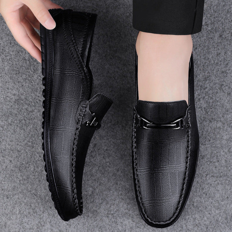 Men's Slip-On Loafers Leather Comfortable Brown - Vonnera