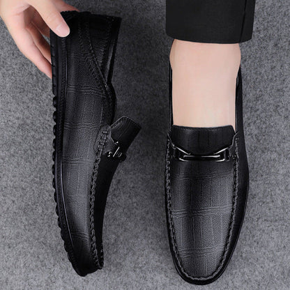 Men's Slip-On Loafers Leather Comfortable Brown - Vonnera