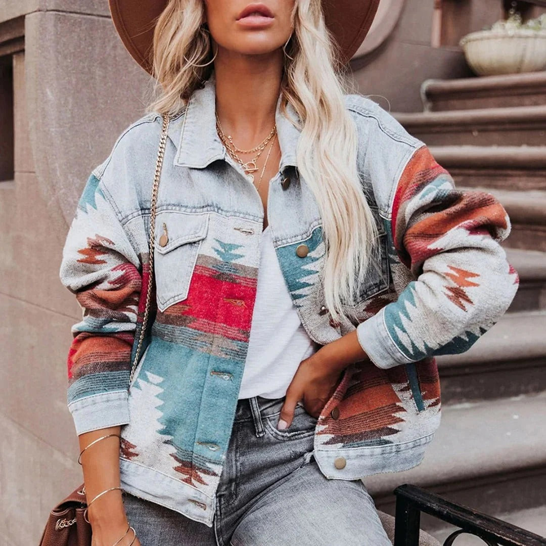 Women's Retro Denim Jacket - Vonnera