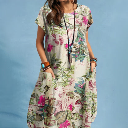 Women's Floral Print Dress Loose Fit