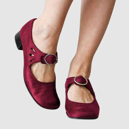 Women's Mary Jane Shoes Rounded-Toe Buckled Strap