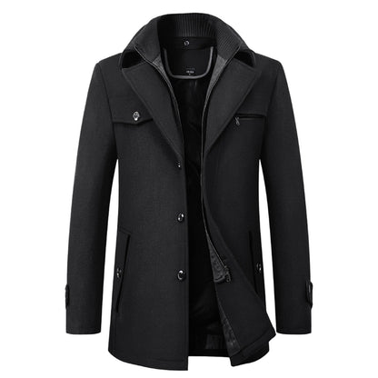 Elegant Double Collar Wool Coat
