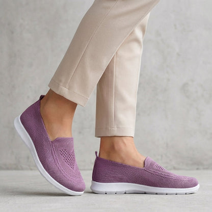 Slip-On Walking Shoes Knit Mesh Cushioned Comfort Fit