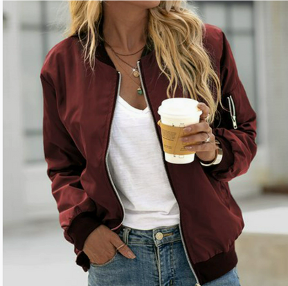 Women's Long-Sleeved Bomber Jacket Lightweight
