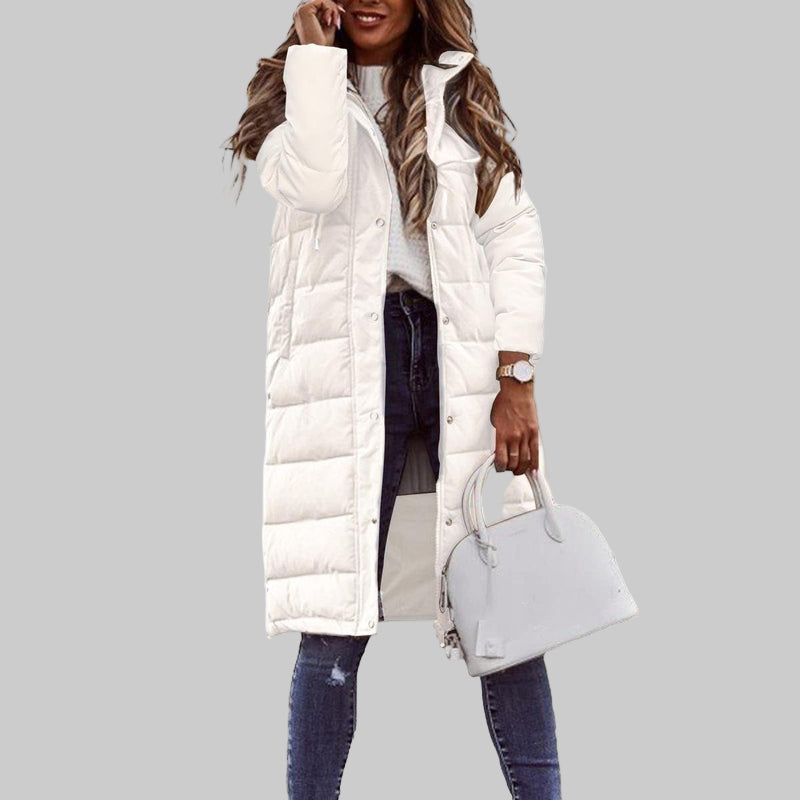 Women's Quilted Long Hooded Parka Jacket