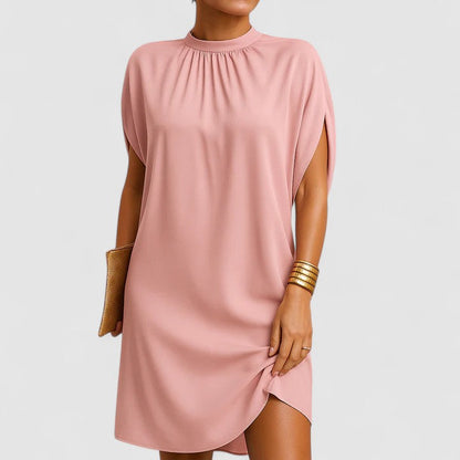 Rosie | Women's Mock Neck Batwing Split Sleeve Midi Dress