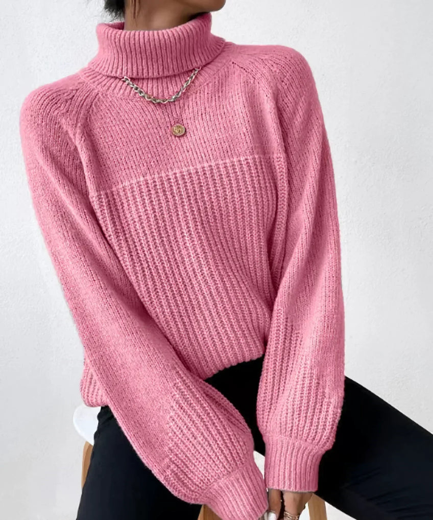 Women's Turtleneck Sweater Warm Knitted