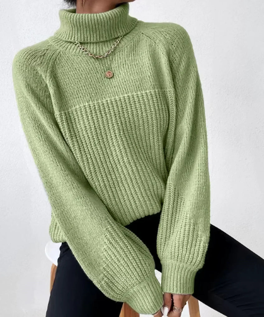 Women's Turtleneck Sweater Warm Knitted
