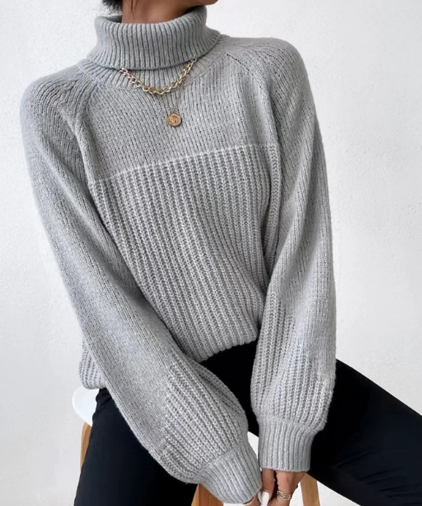 Women's Turtleneck Sweater Warm Knitted - Vonnera