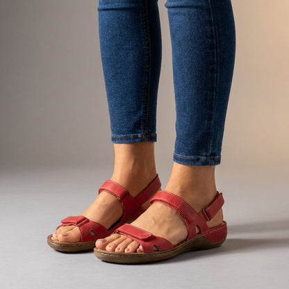 Comfort Sandals Adjustable Straps Cushioned Sole Brown