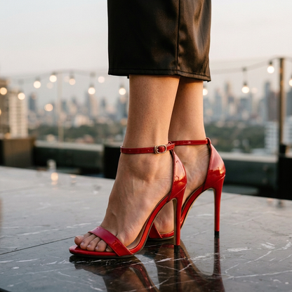 Women's High Heel Sandals Ankle Strap Black