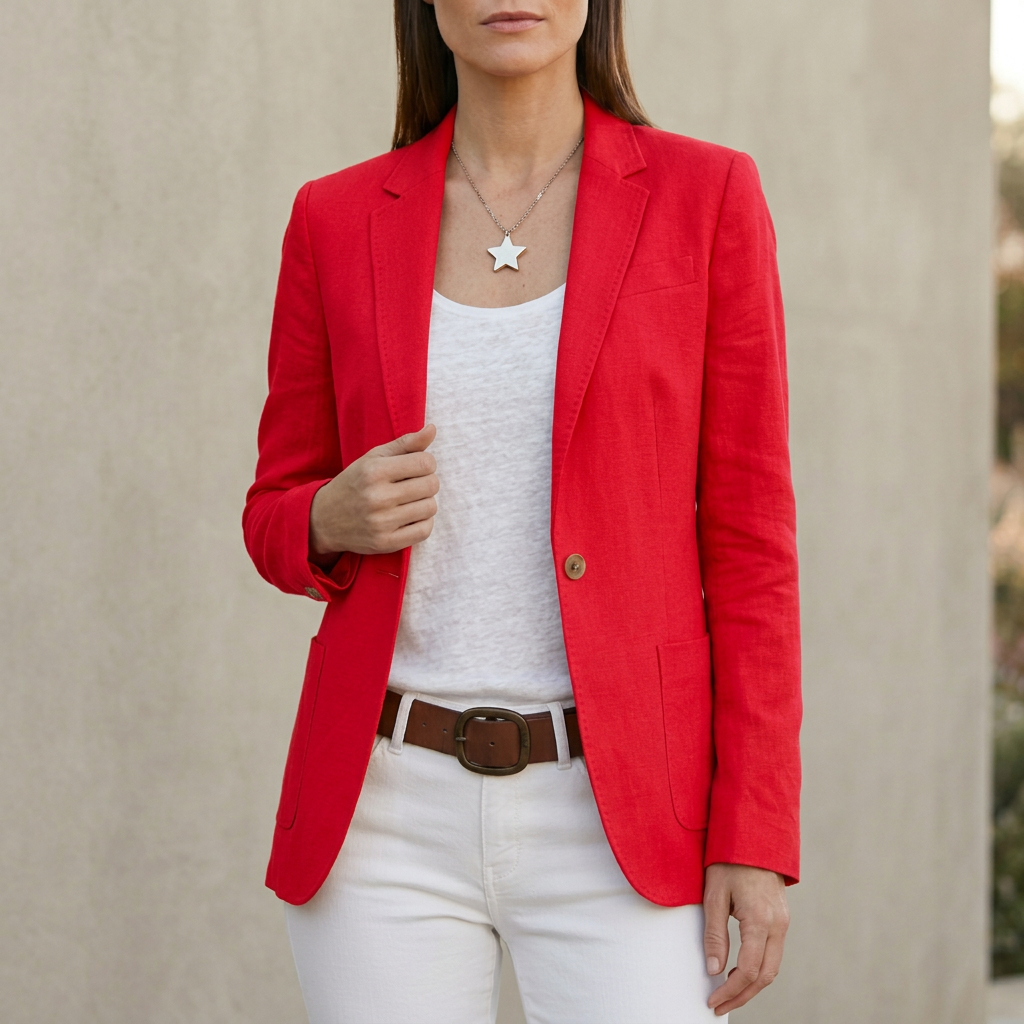 Womens Single Breasted Blazer Classic Lapel Patch Pockets