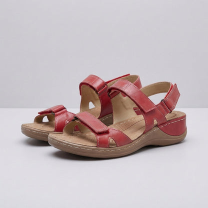 Comfort Sandals Adjustable Straps Cushioned Sole Brown