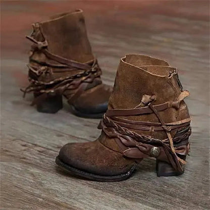 Women's Retro Cowboy Ankle Boots Comfortable - Vonnera