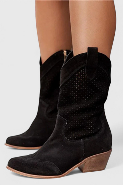 Women's Ankle Boots Cowboy Block Heel