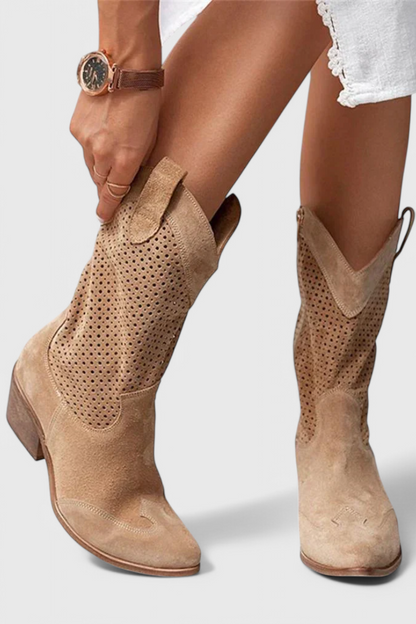 Women's Ankle Boots Cowboy Block Heel
