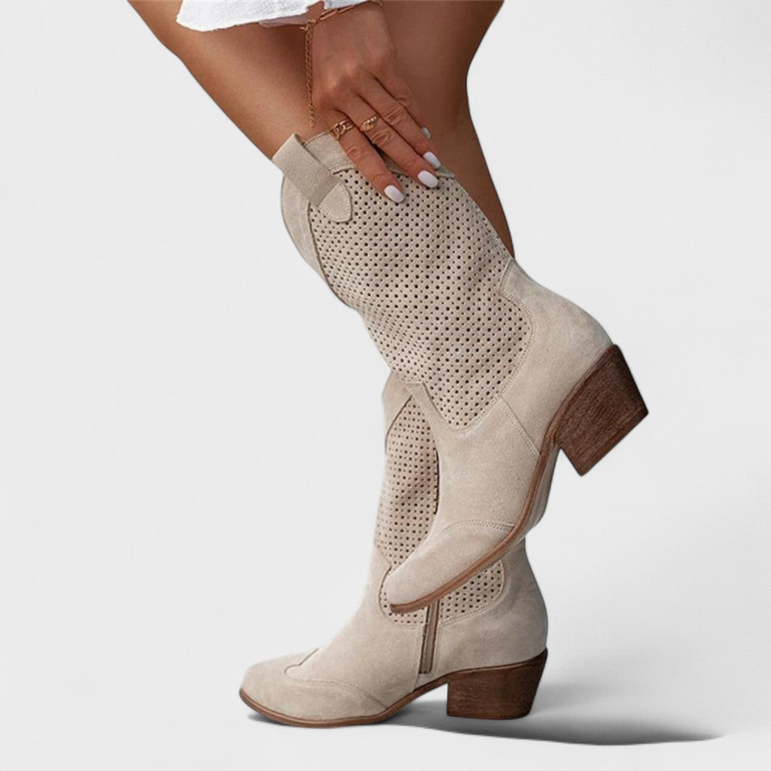 Women's Block Heel Boots Round Toe - Vonnera